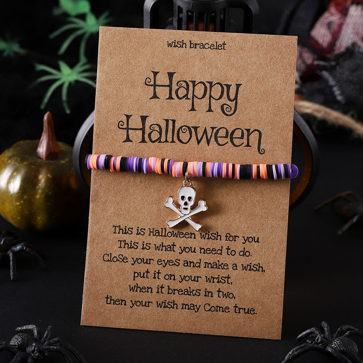 Wholesale  Ghost Pumpkin Skull Pendant Elastic Adjustable Bracelet